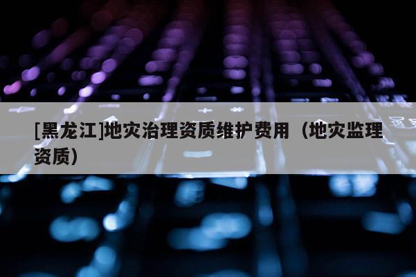 [黑龍江]地災治理資質維護費用（地災監理資質）