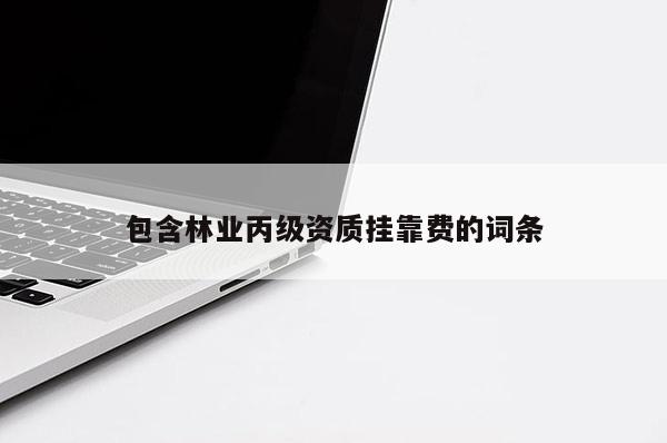 包含林業丙級資質掛靠費的詞條