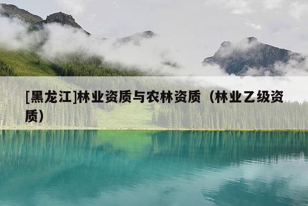 [黑龍江]林業資質與農林資質（林業乙級資質）