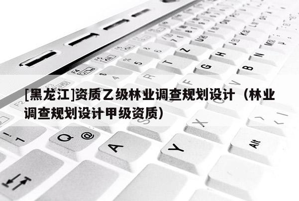 [黑龍江]資質乙級林業調查規劃設計（林業調查規劃設計甲級資質）