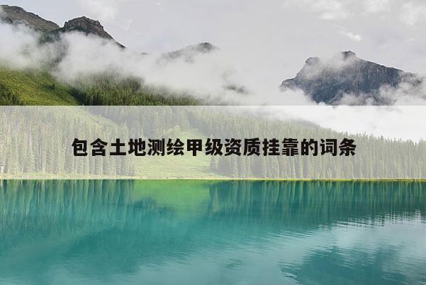 包含土地測繪甲級資質掛靠的詞條