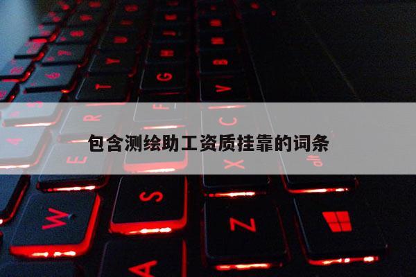 包含測繪助工資質掛靠的詞條