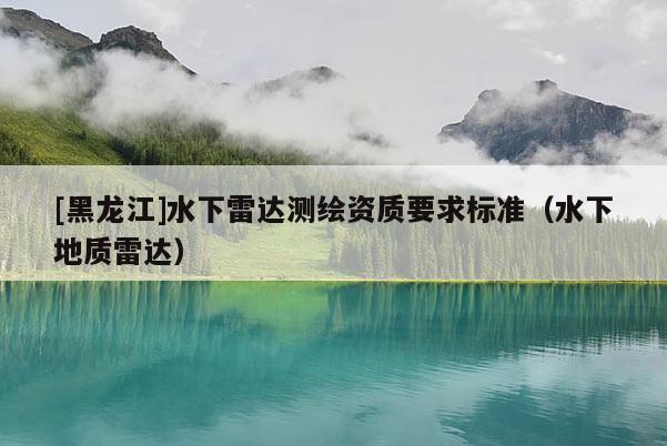[黑龍江]水下雷達測繪資質要求標準（水下地質雷達）