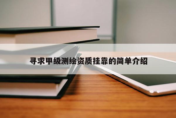 尋求甲級測繪資質掛靠的簡單介紹