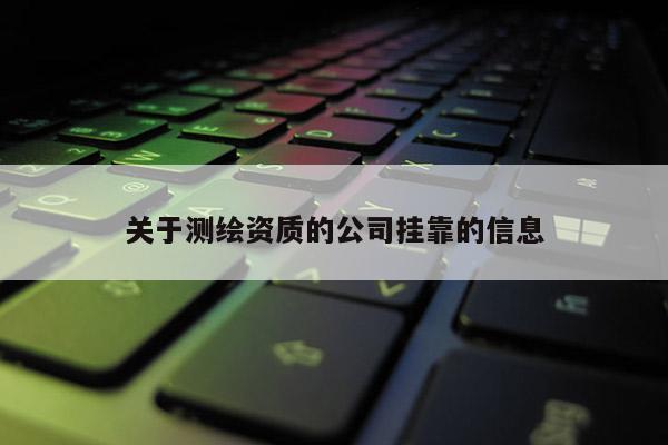 關于測繪資質的公司掛靠的信息